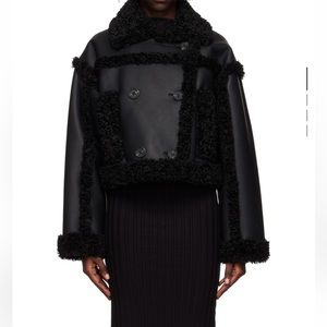 STAND STUDIO Black Kristy Faux-Leather Jacket size 32